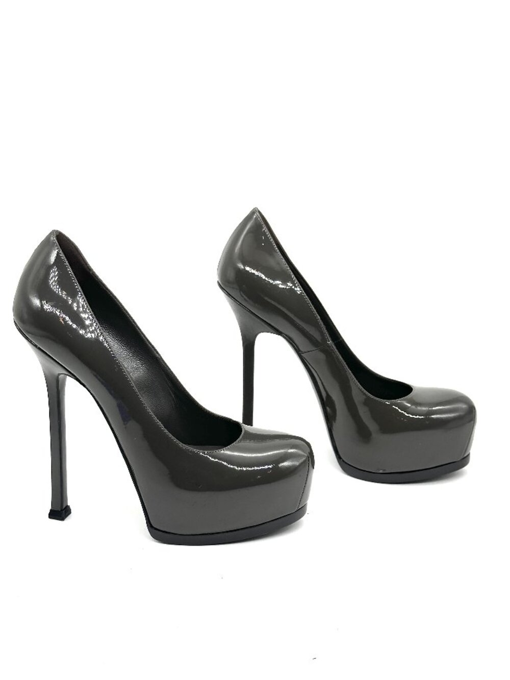 YSL Yves Saint Laurent Tribtoo 105 Patent Platform Pumps Heels Shoes - Picture 6 of 16